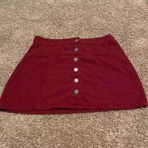 Corduroy skirt with buttons